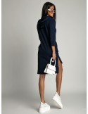 Navy blue sports dress with a hood 4187 - Online store - Boutique